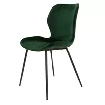 AnLi Style Stoel velvet ronde buis - groen velours - set van 4