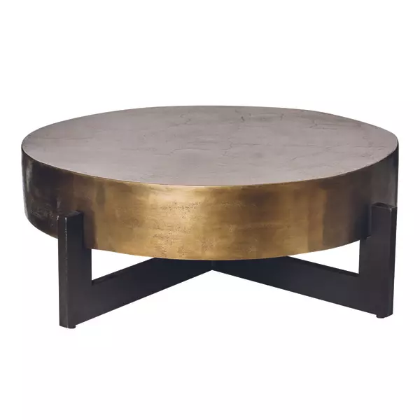 Round brass store coffee table