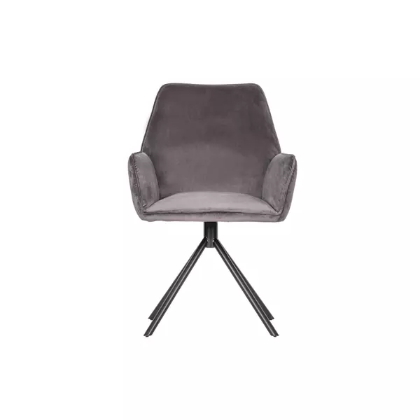 WOOOD Exclusive Amber Eetkamerstoel Fluweel Grijs