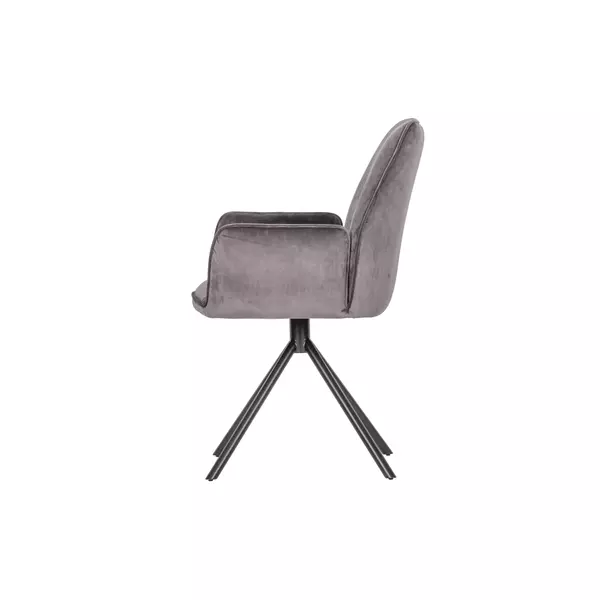 WOOOD Exclusive Amber Eetkamerstoel Fluweel Grijs