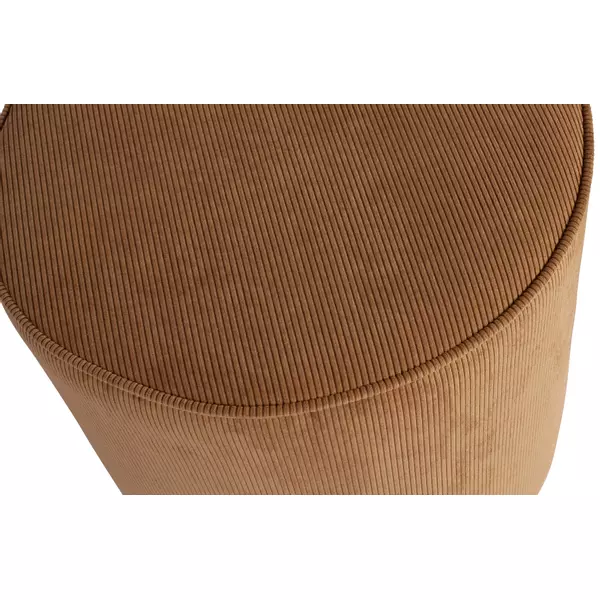 WOOOD Sara Poef Hoog Ribstof Honing Geel 46xØ46