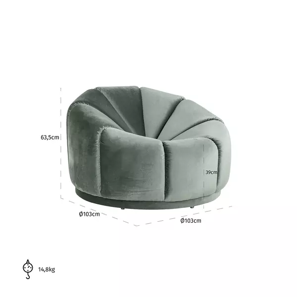 Richmond Fauteuil Valentina jade velvet (Genova 504 Jade)