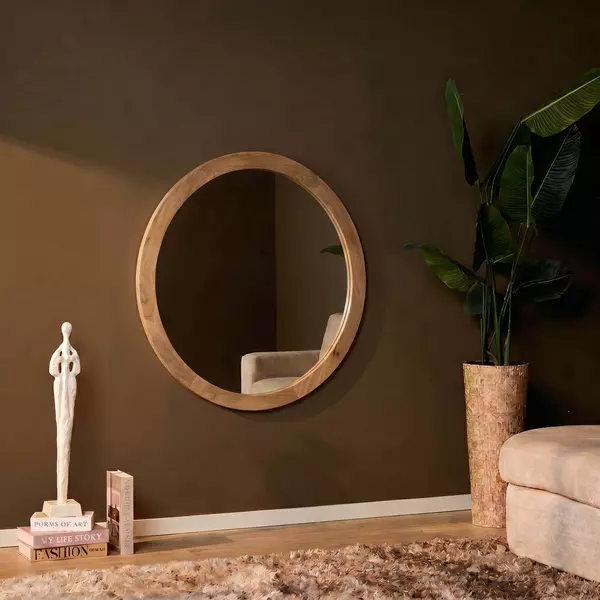 Starfurn Ronde spiegel Dide Naturel Mangohout 60 cm