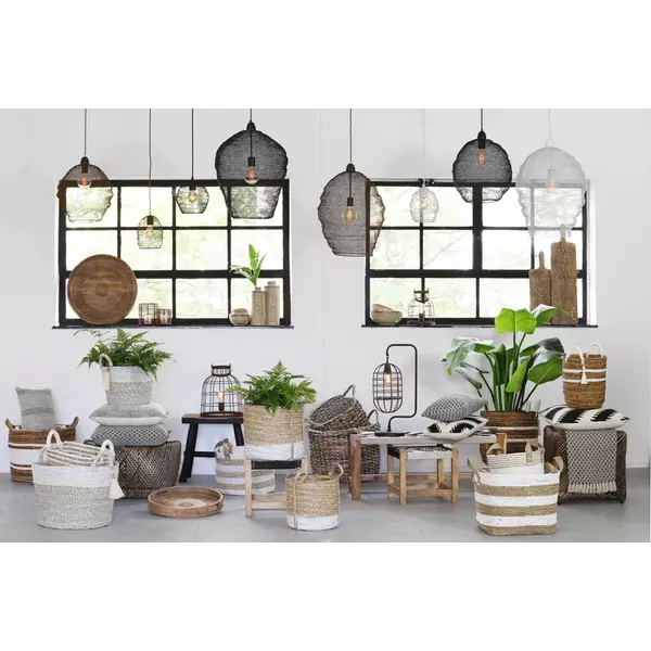 Light&living Hanglamp Ø18x20 cm NOLA gaas glans zwart