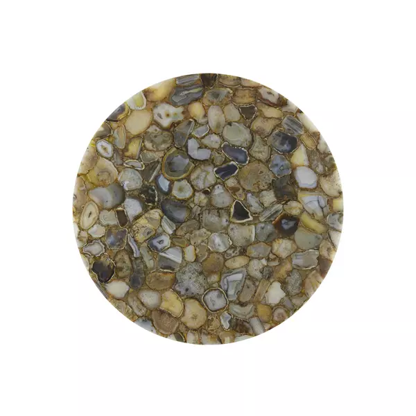 Light&living Salontafel Ø76x36 cm RICKERD geel agaat+antiek brons