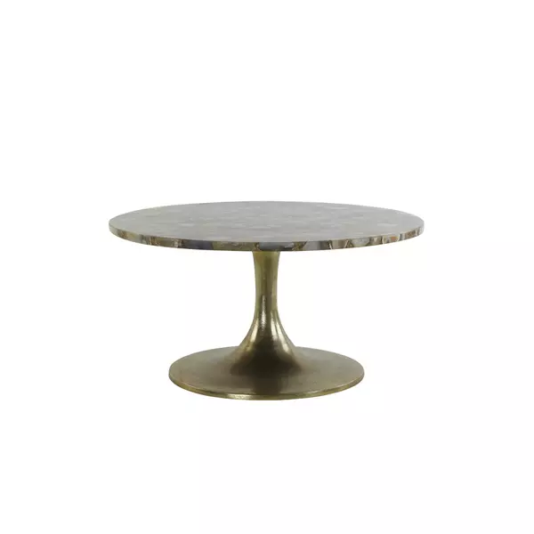 Light&living Salontafel Ø76x36 cm RICKERD geel agaat+antiek brons