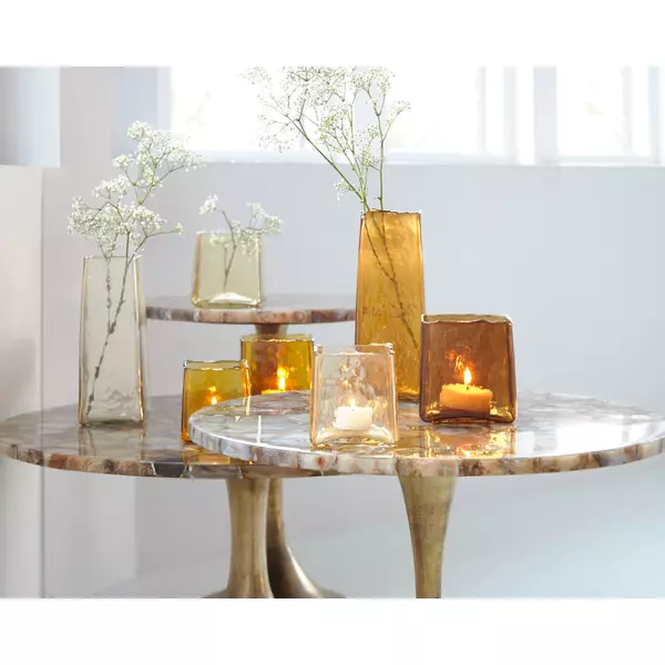 Light&living Salontafel Ø76x36 cm RICKERD geel agaat+antiek brons