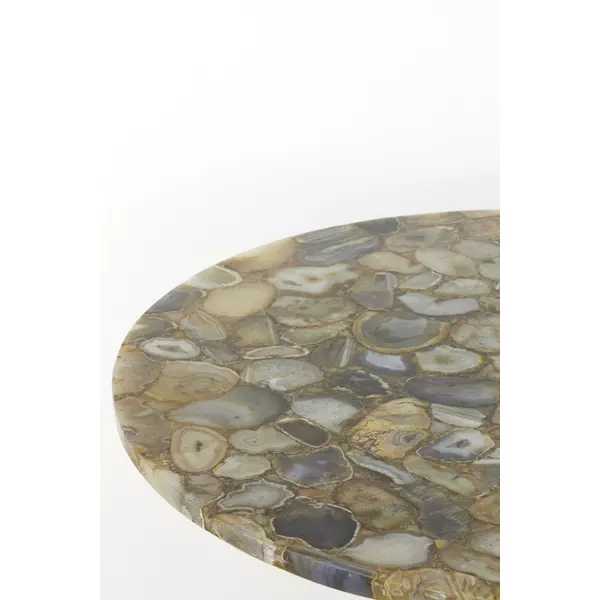 Light&living Salontafel Ø76x36 cm RICKERD geel agaat+antiek brons