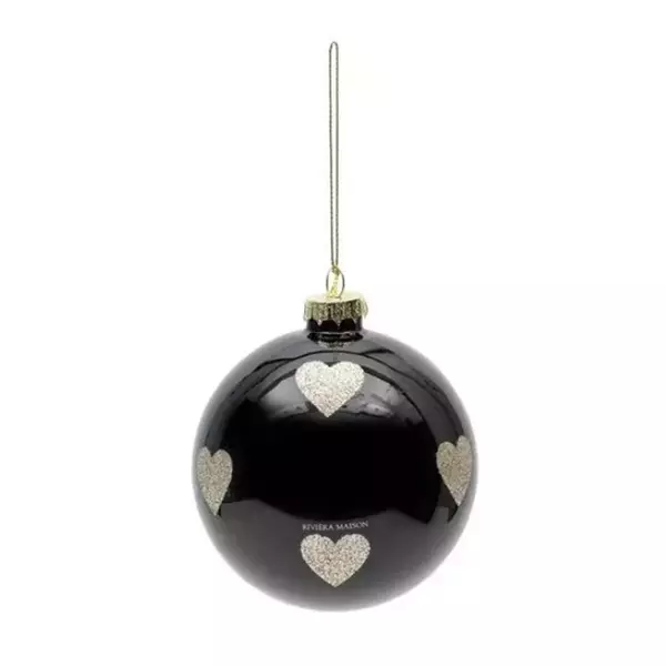 Ik heb het erkend eten Zichtbaar Rivièra Maison Lovely Hearts Ornament black Dia 15 set van 2