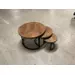 Set van 3 salontafels - Mangohout - Rond