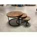 Set van 3 salontafels - Mangohout - Rond