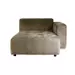 PTMD Quinta Sofa Chaise Longue Right Soft Velvet Moss G