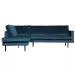 BePureHome Rodeo Hoekbank Links Velvet Blue