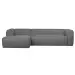 WOOOD Exclusive Bean Hoekbank Links Incl. Kussens Middengrijs Gemeleerd