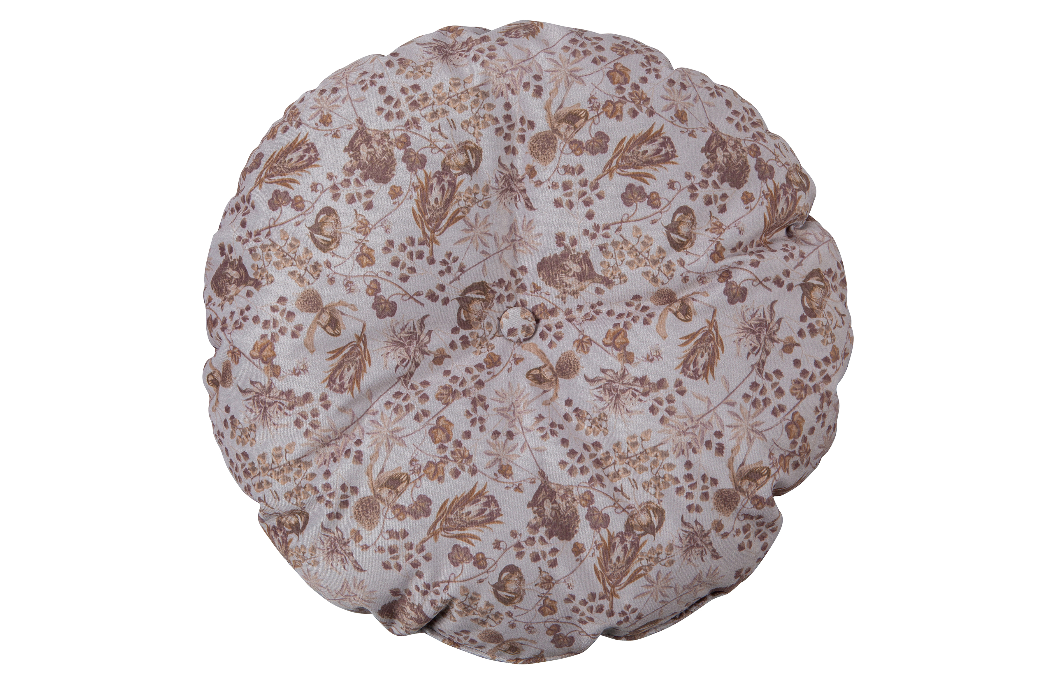 BePureHome Vogue Kussen Ø45 Fluweel Mille Fleur Nougat