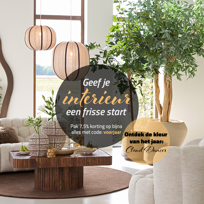 Geef je interieur een frisse start met Cloud Dancer: 7,5% korting bij Intens Wonen