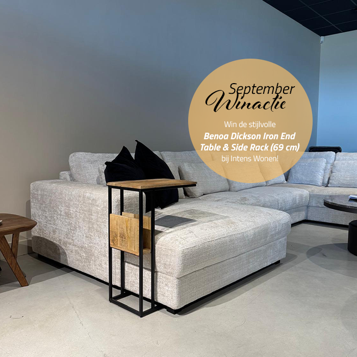 Win de stijlvolle Benoa Dickson Iron End Table & Side Rack bij Intens Wonen!