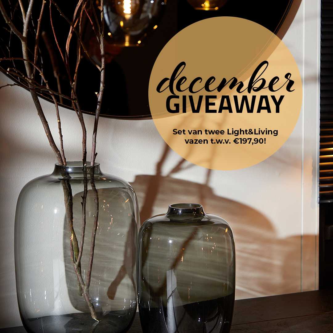 DECEMBER GIVEAWAY - win een set van 2 Light&Living KEIRA vazen!