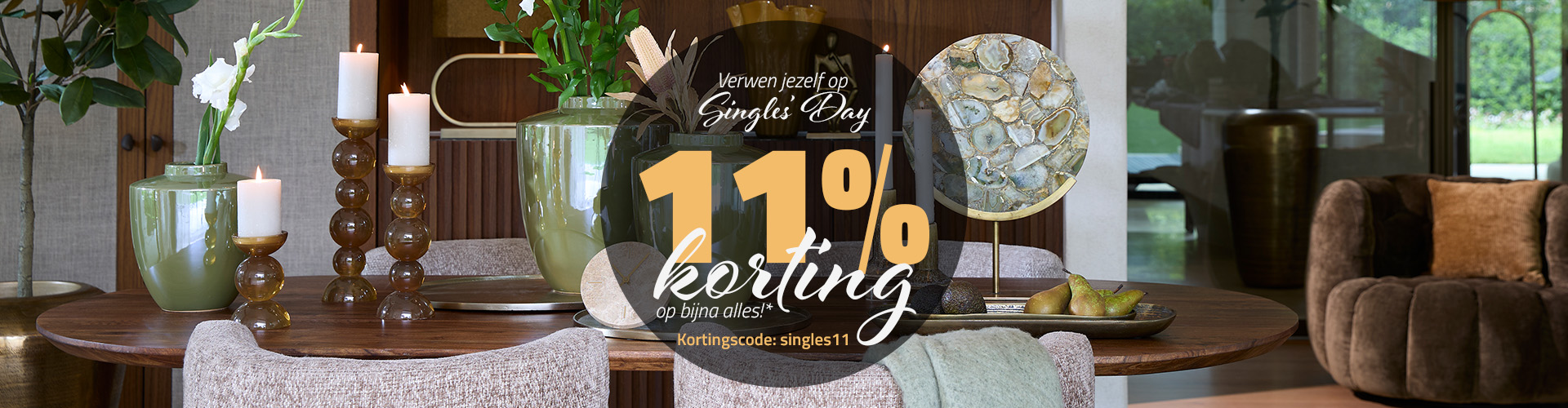 Singles day 11% korting!