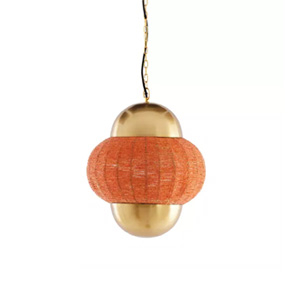 Light&living Hanglamp Ø33x38 cm CETARA kralen oranje+brons