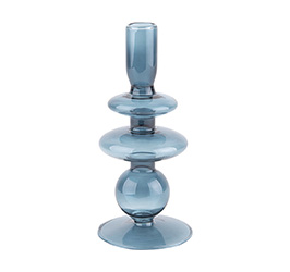 Present time candle holder blauw
