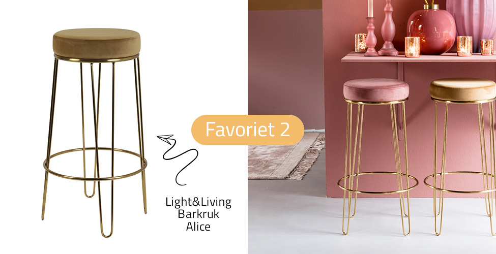 De barkruk Alice van Light & Living is een stijlvolle kruk die past in een modern interieur. Shop hem bij Intens Wonen.