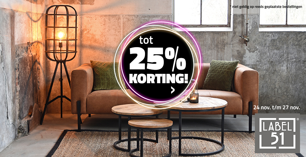 tot 25% korting op LABEL51 met Black Friday